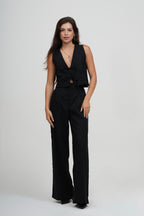 Calça Alfaiataria com Linho Preta