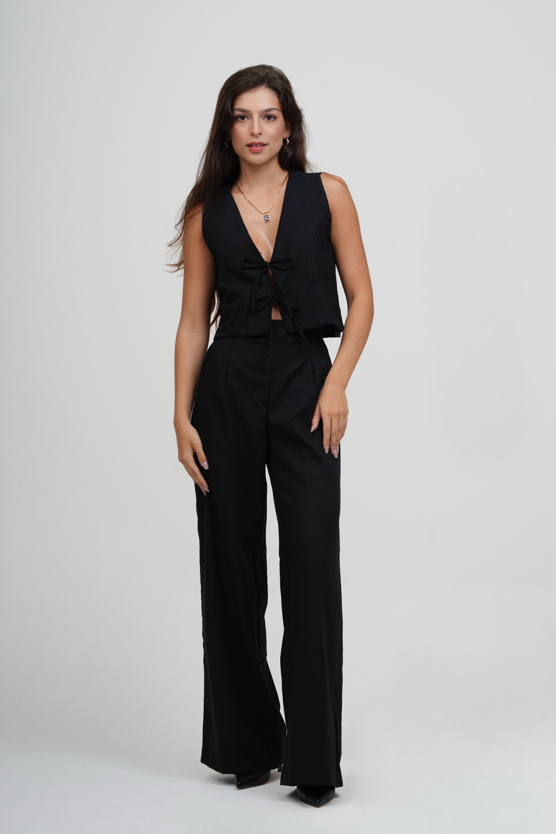 Calça Alfaiataria com Linho Preta