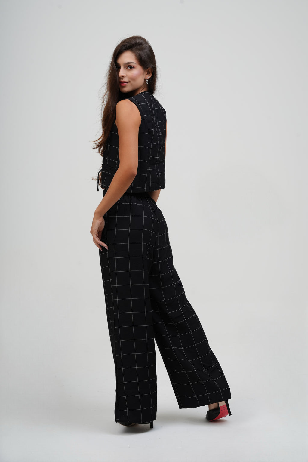 Calça Alfaiataria Xadrez Grid