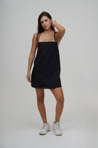 Vestido Curto Laços com Linho