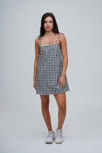 Vestido Curto Laços Xadrez