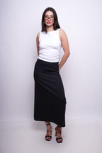 Saia Alongada com Linho