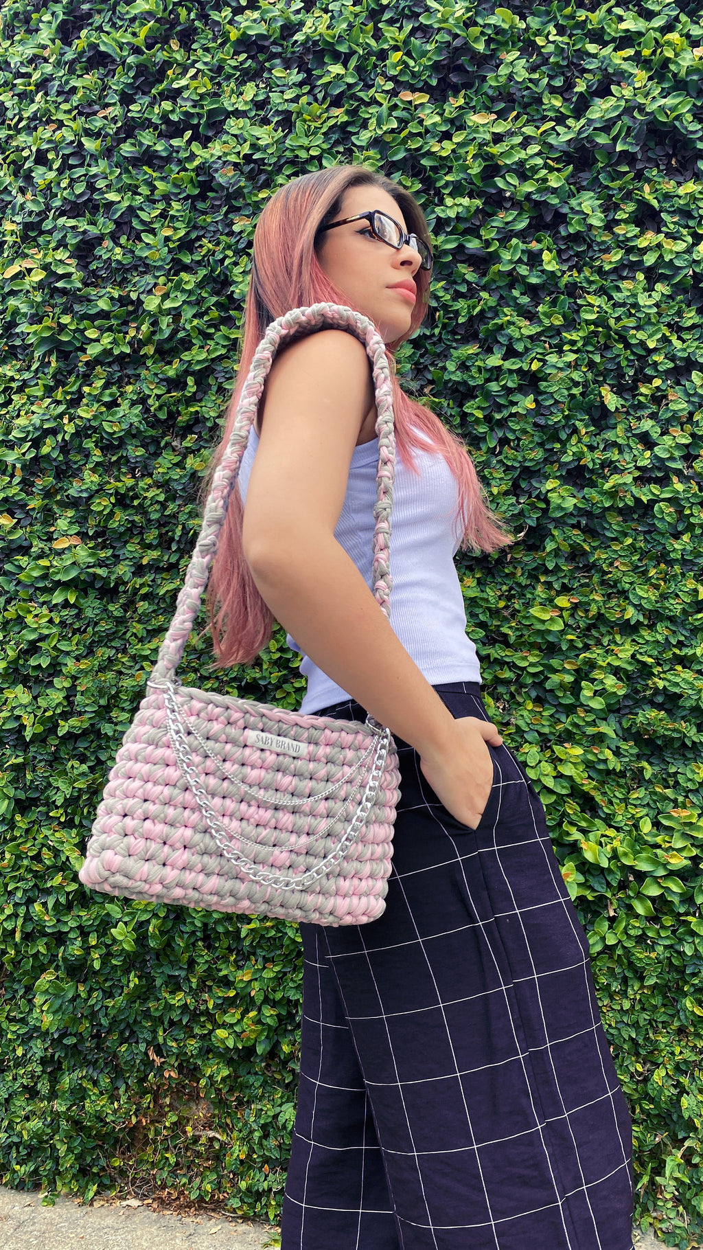 Bolsa Crossbody em Fio de Malha