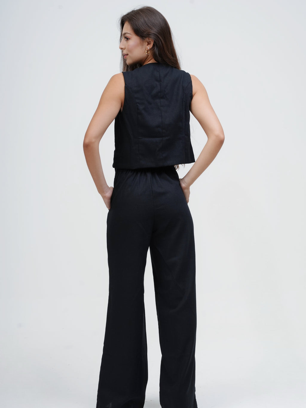 Calça Alfaiataria com Linho Preta