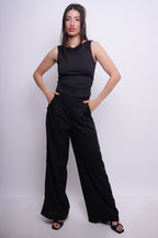 Calça Alfaiataria com Linho Preta