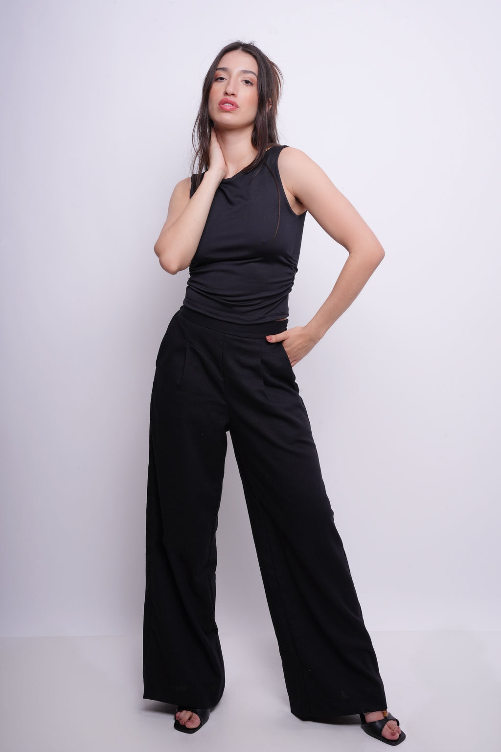 Calça Alfaiataria com Linho Preta