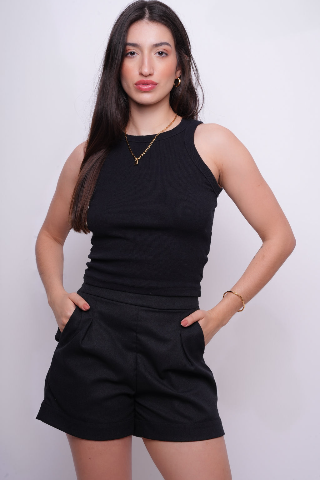 Shorts Alfaiataria com Linho