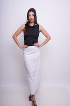 Saia Alongada com Linho