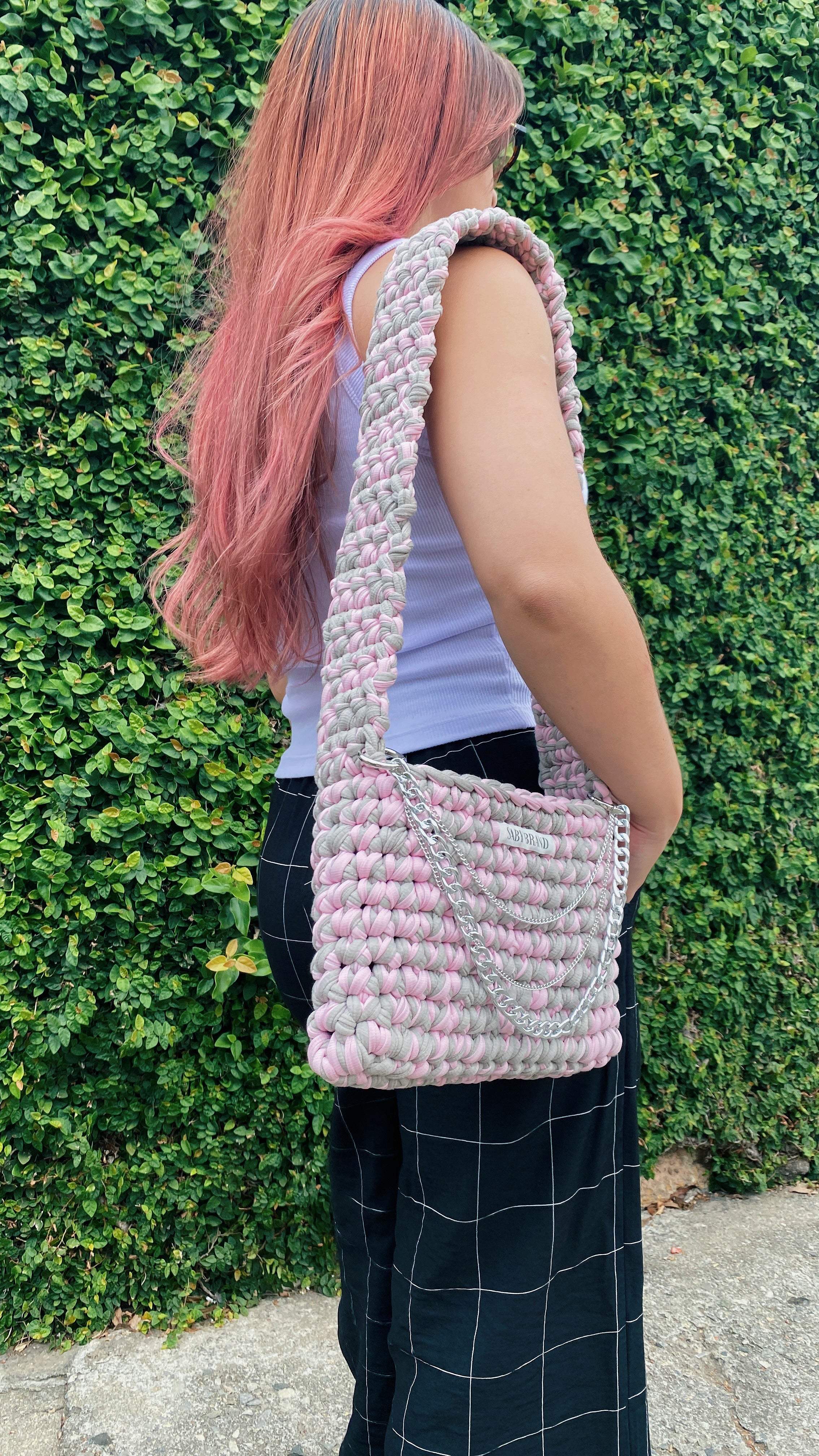 Bolsa Crossbody em Fio de Malha