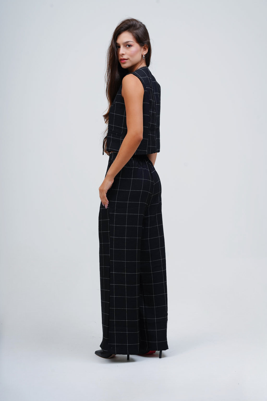 Calça Alfaiataria Xadrez Grid