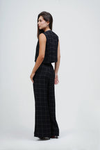 Calça Alfaiataria Xadrez Grid