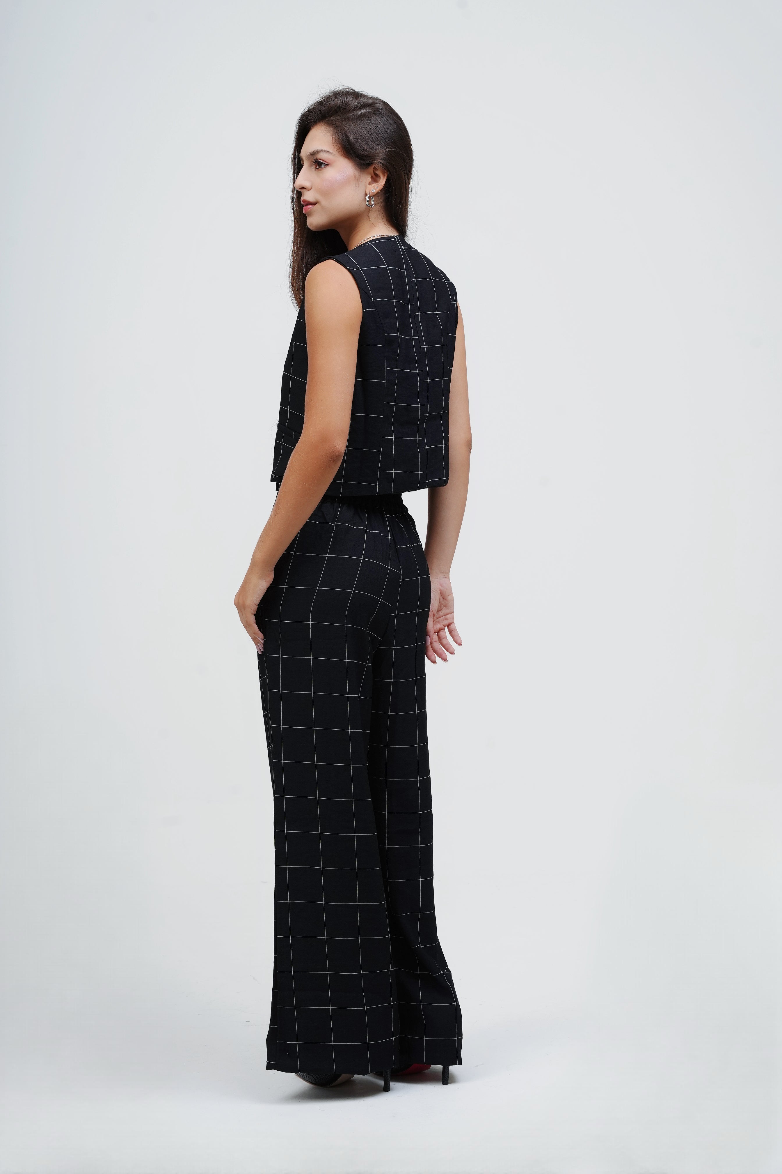 Calça Alfaiataria Xadrez Grid