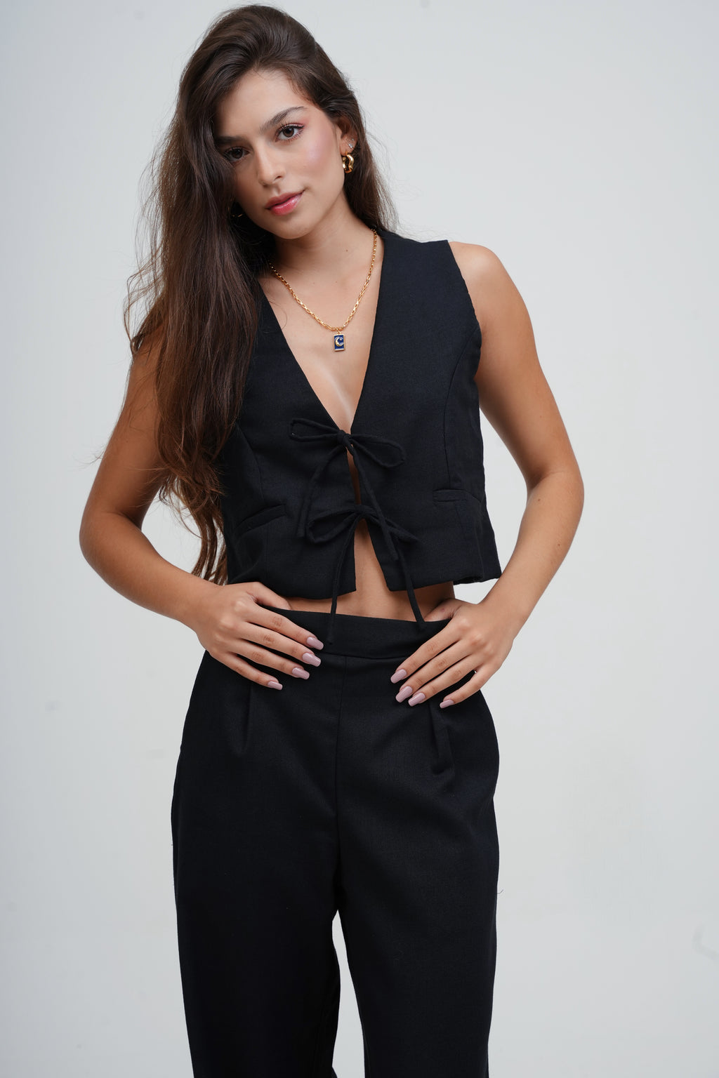 Colete Alfaiataria com Linho Preto