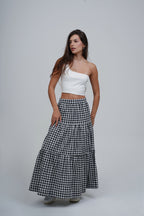 Saia Midi Camadas Xadrez