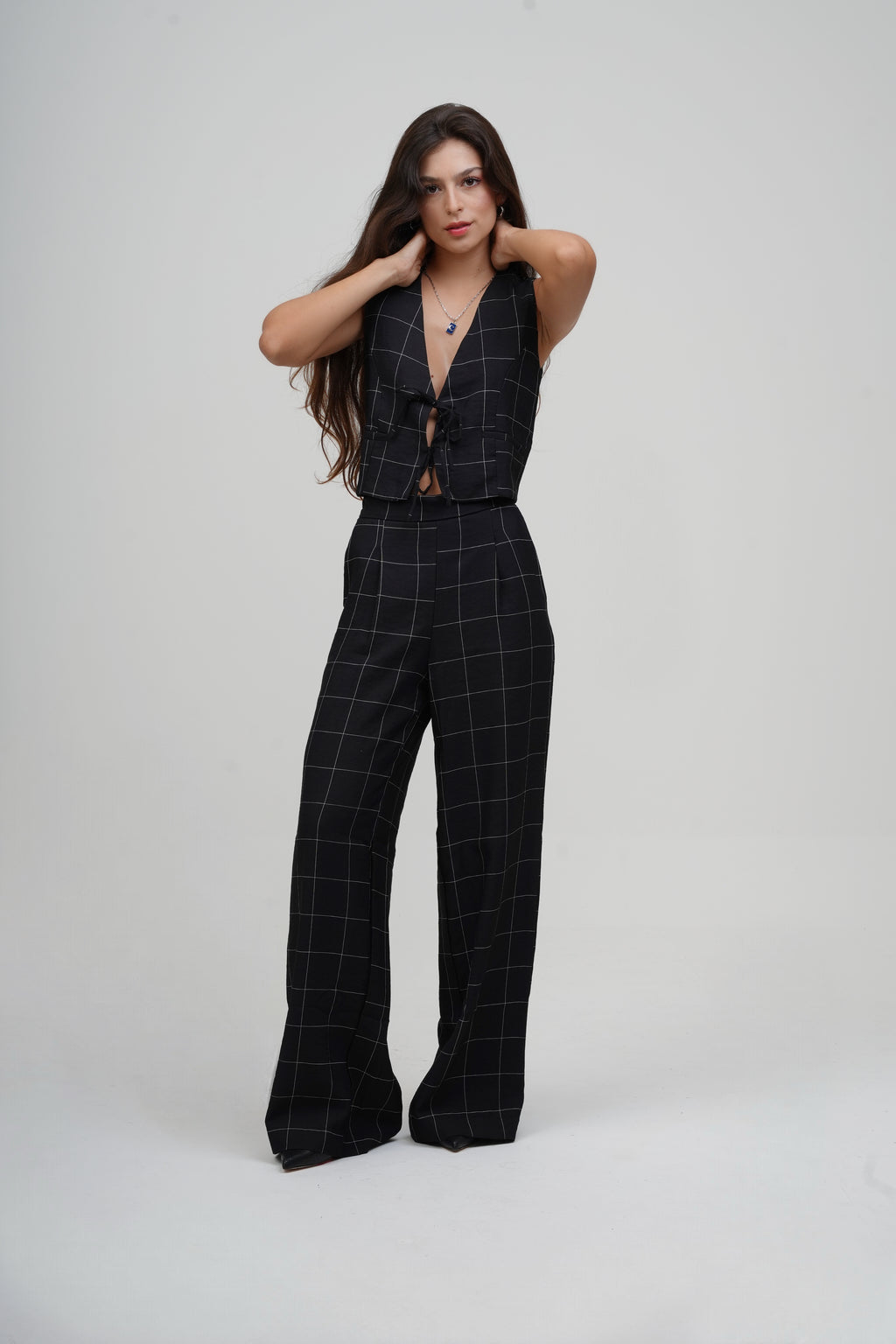 Calça Alfaiataria Xadrez Grid