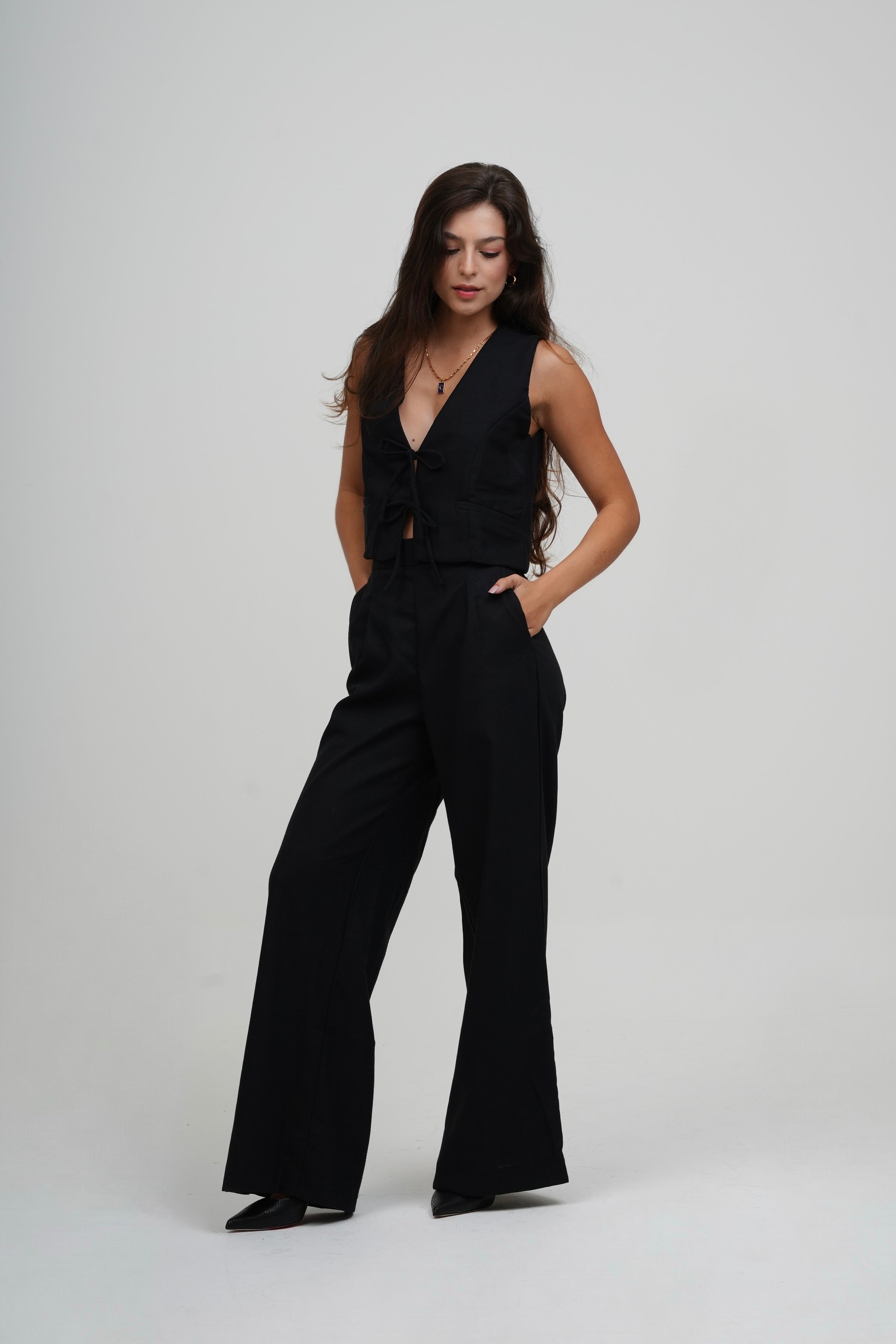 Calça Alfaiataria com Linho Preta