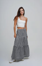 Saia Midi Camadas Xadrez