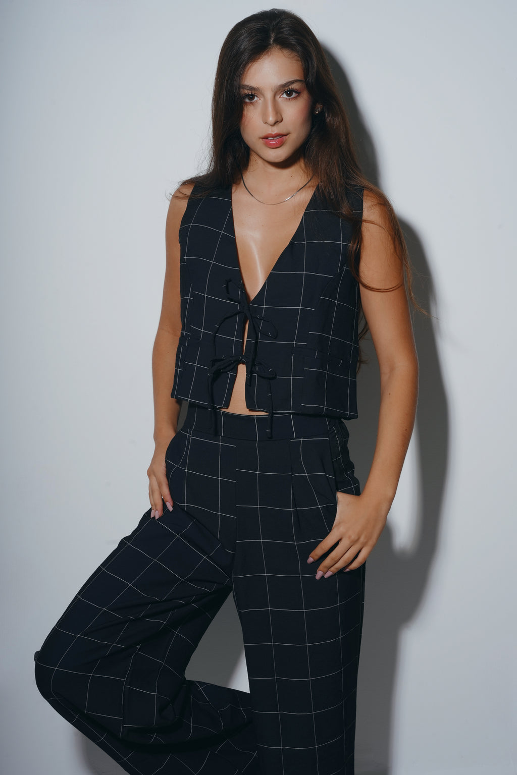 Calça Alfaiataria Xadrez Grid