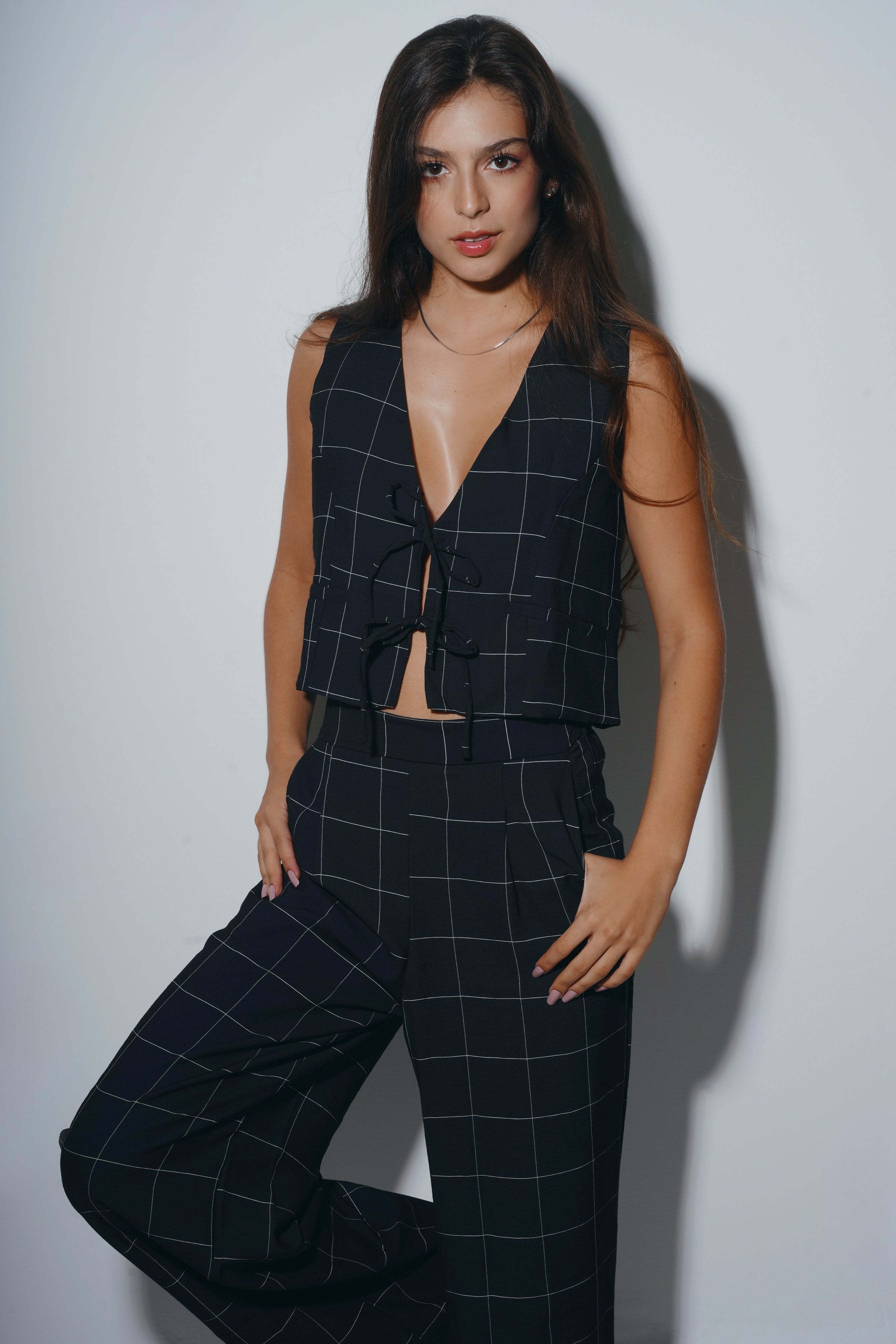 Calça Alfaiataria Xadrez Grid