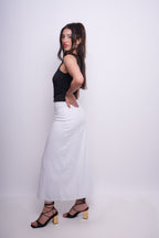 Saia Alongada com Linho