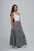 Saia Midi Camadas Xadrez