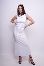 Saia Alongada com Linho