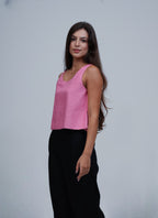 Regata Fenda Lateral com Linho