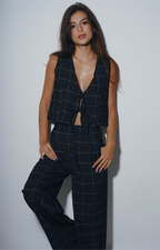 Calça Alfaiataria Xadrez Grid