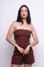 Top Lenço com Linho