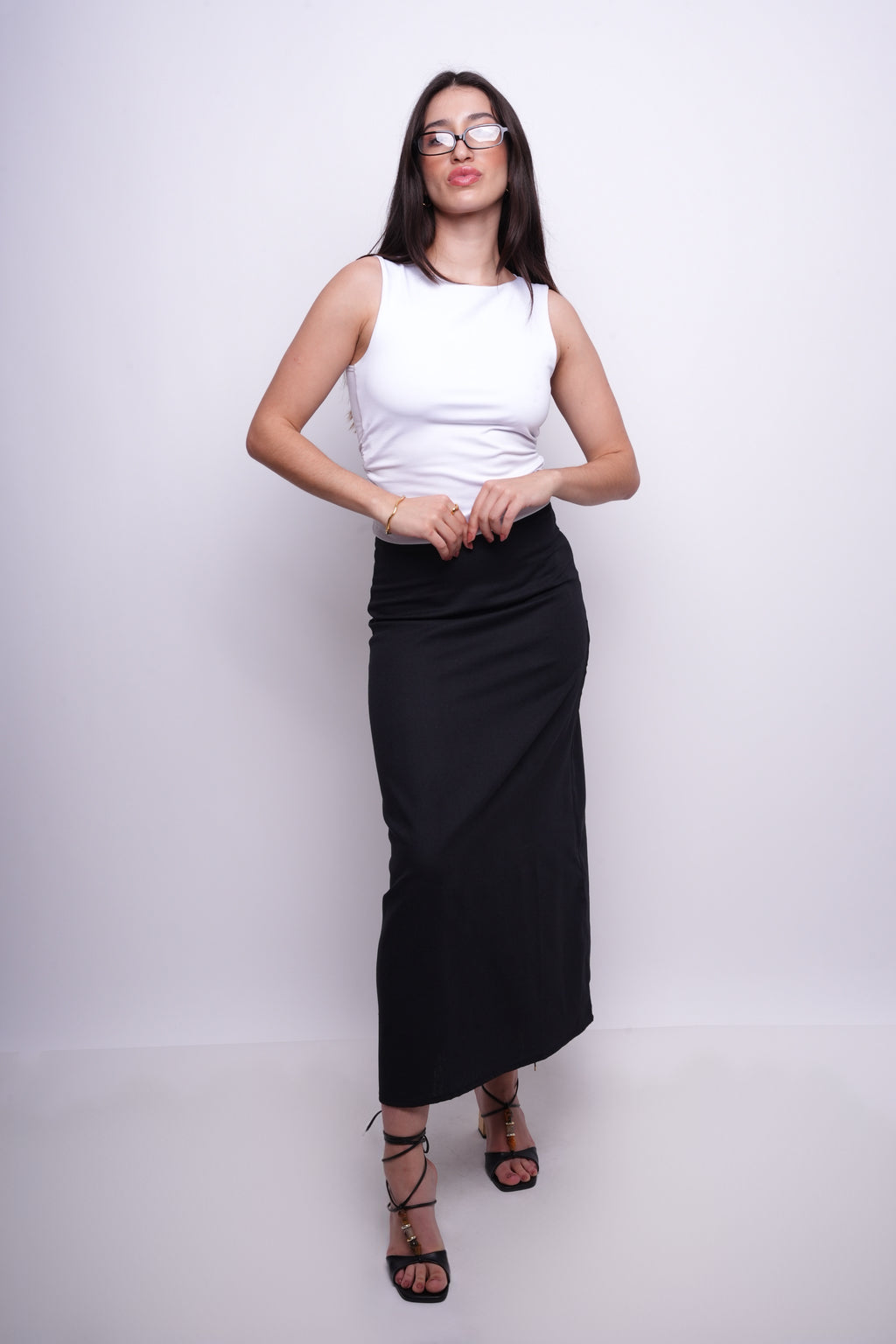 Saia Alongada com Linho