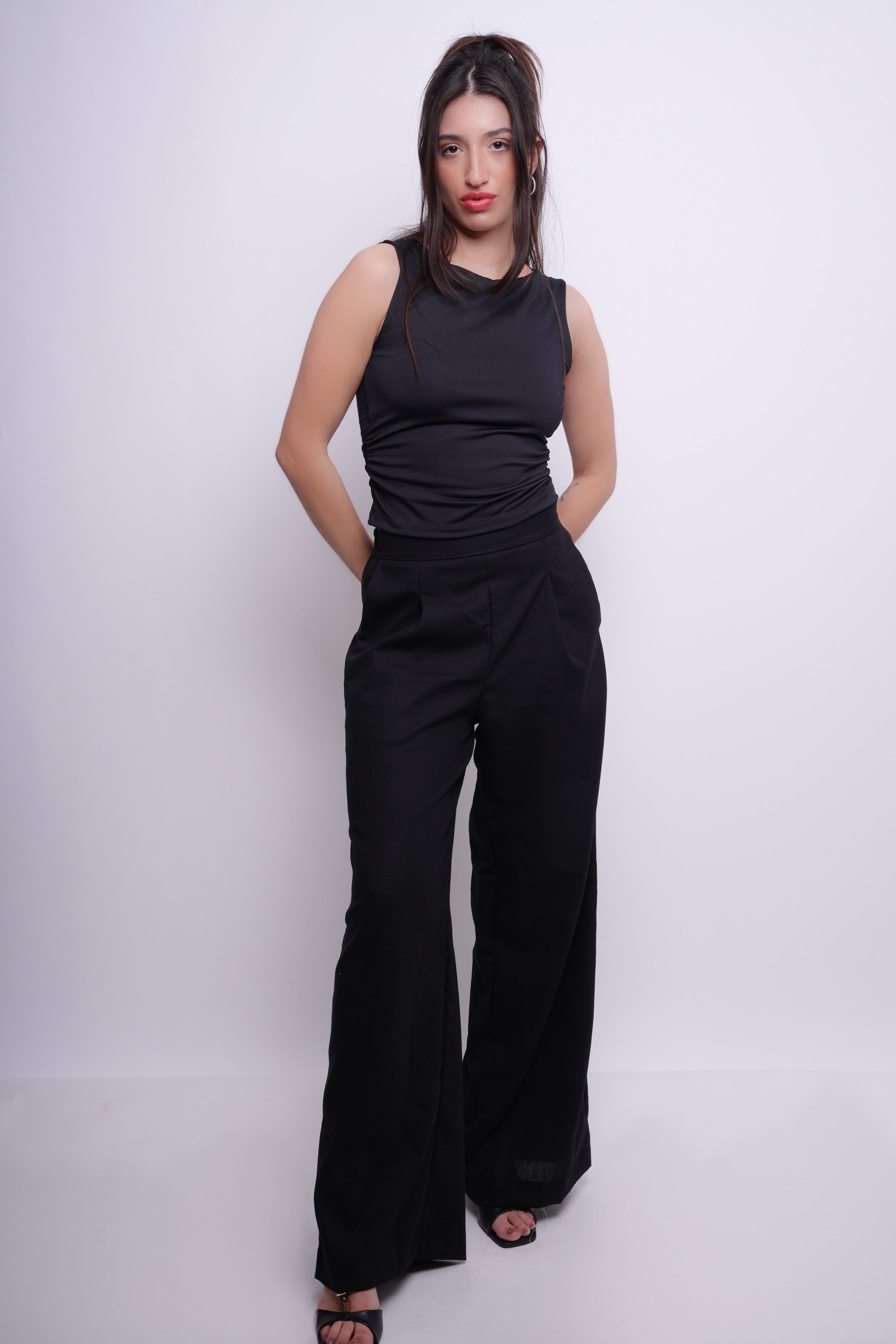 Calça Alfaiataria com Linho Preta