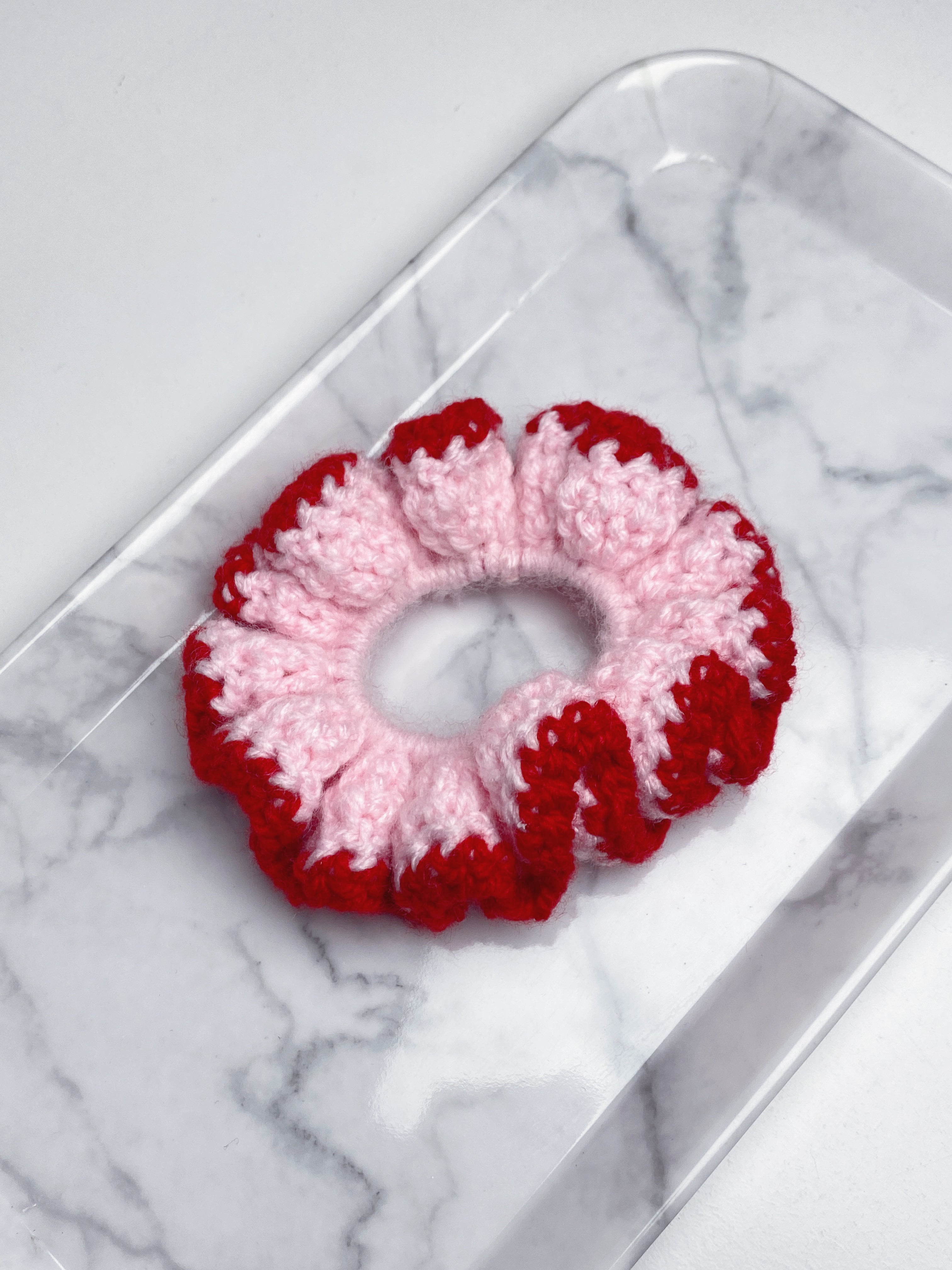 Scrunchie de Crochê Bicolor