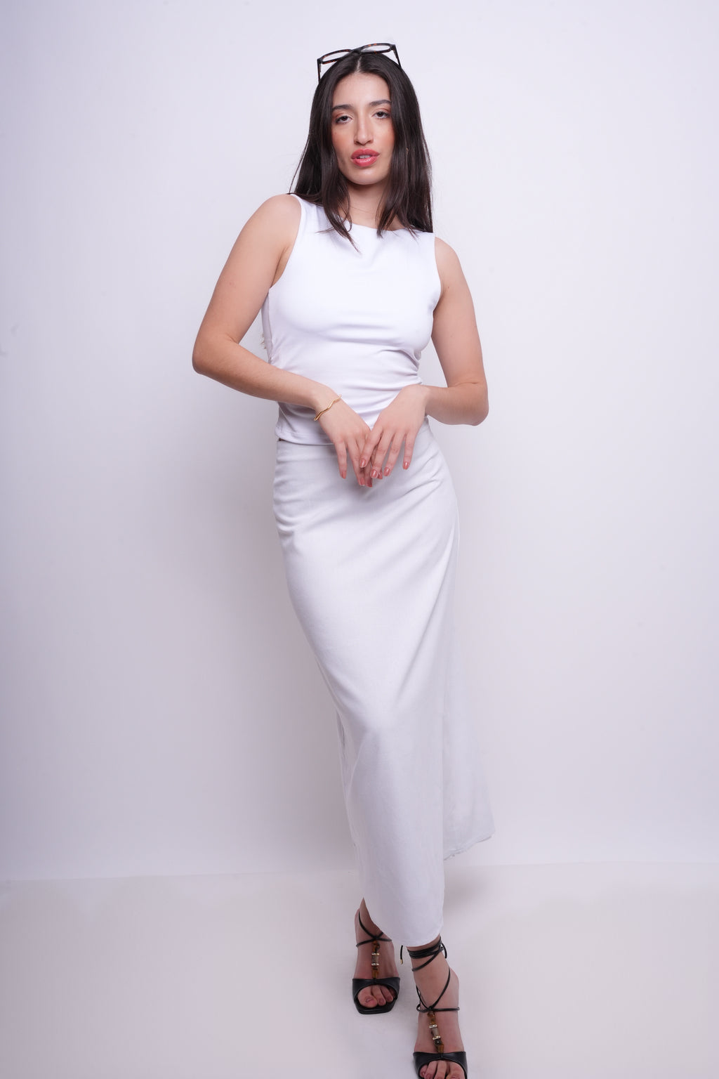 Saia Alongada com Linho