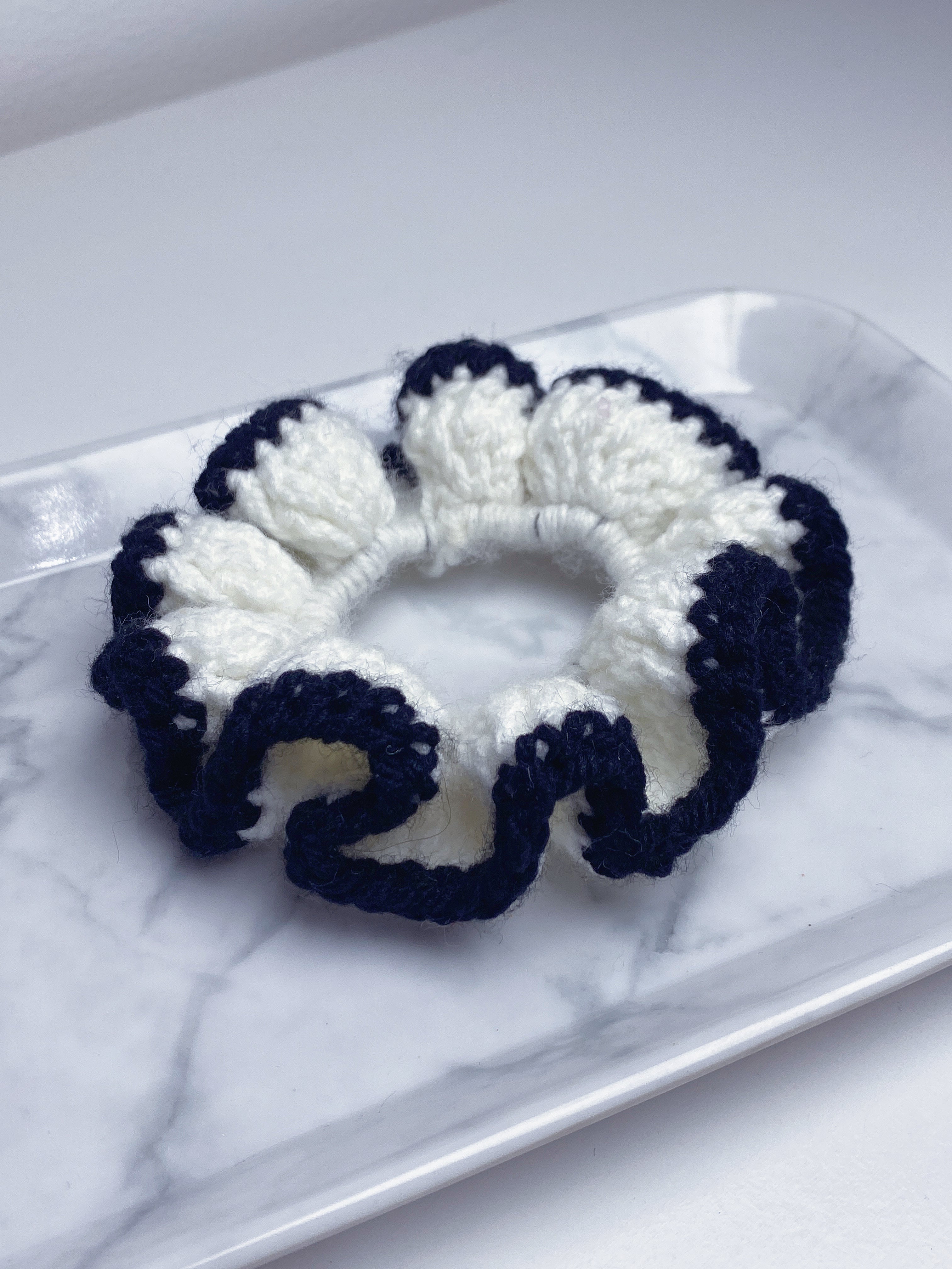 Scrunchie de Crochê Bicolor