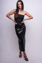 Saia Midi de Paetê com Fenda