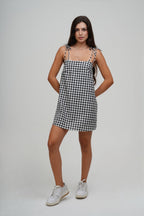 Vestido Curto Laços Xadrez
