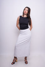 Saia Alongada com Linho