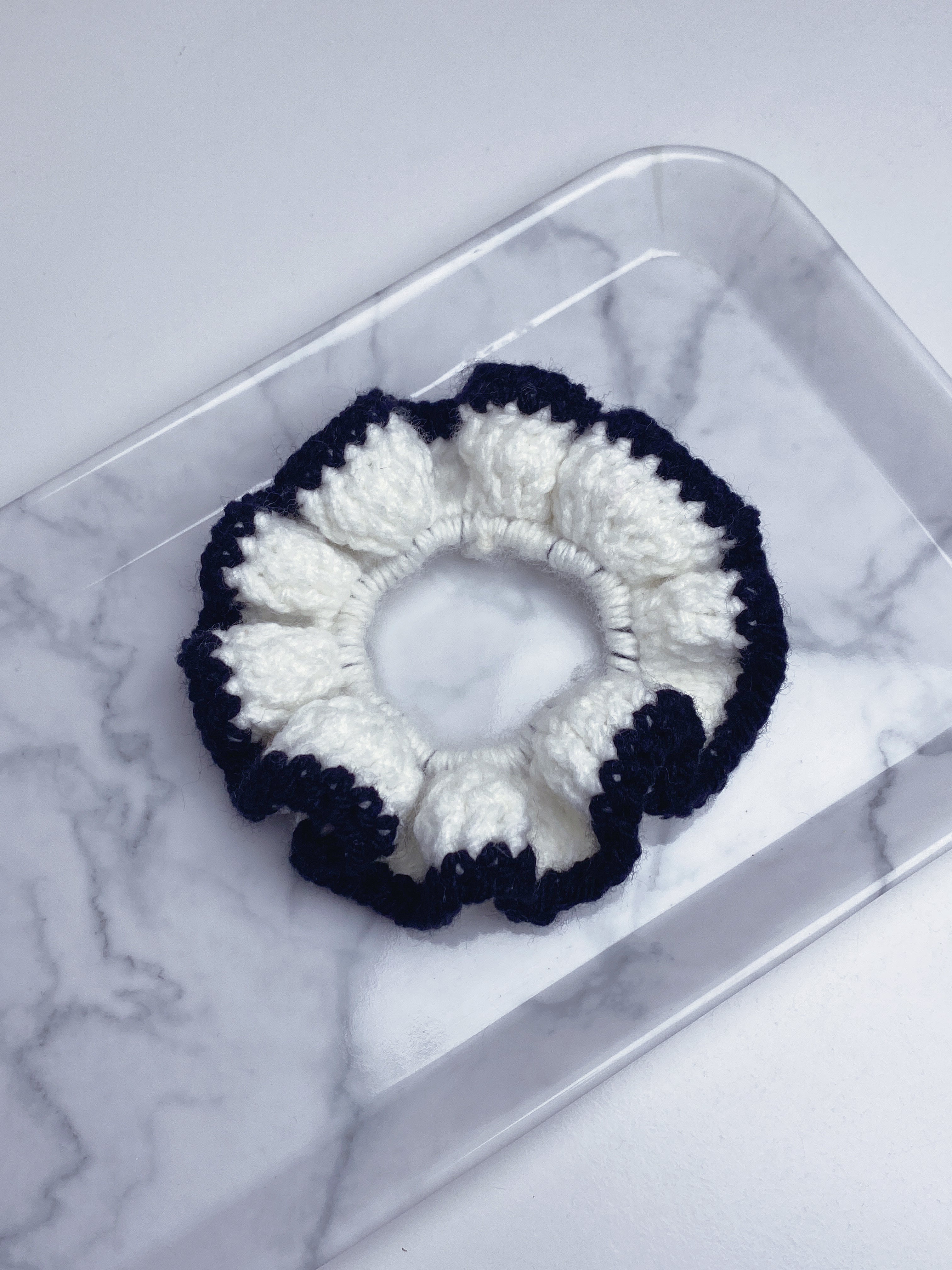 Scrunchie de Crochê Bicolor