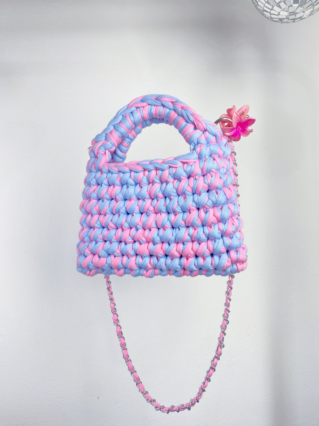 Bolsa Mini Tote Azul e Rosa
