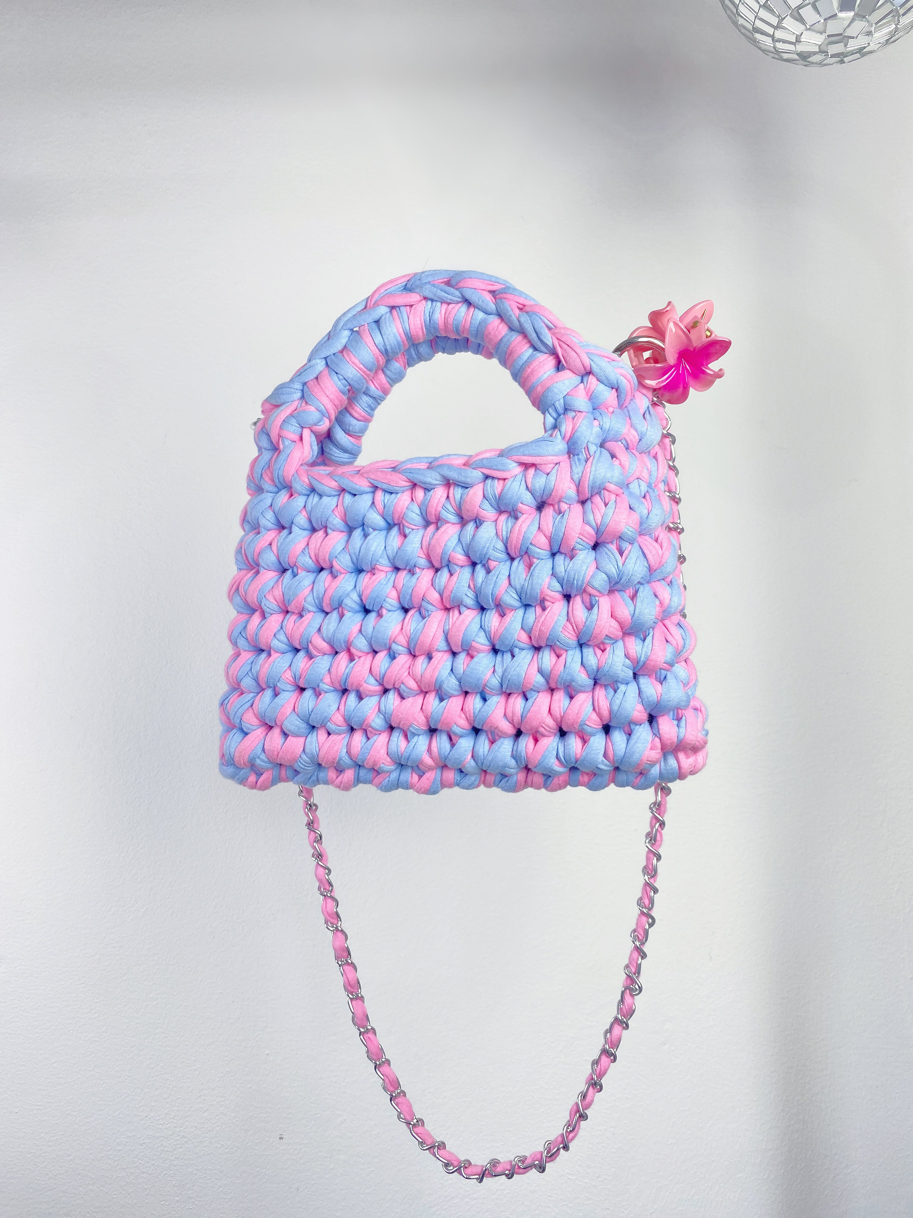 Bolsa Mini Tote Azul e Rosa
