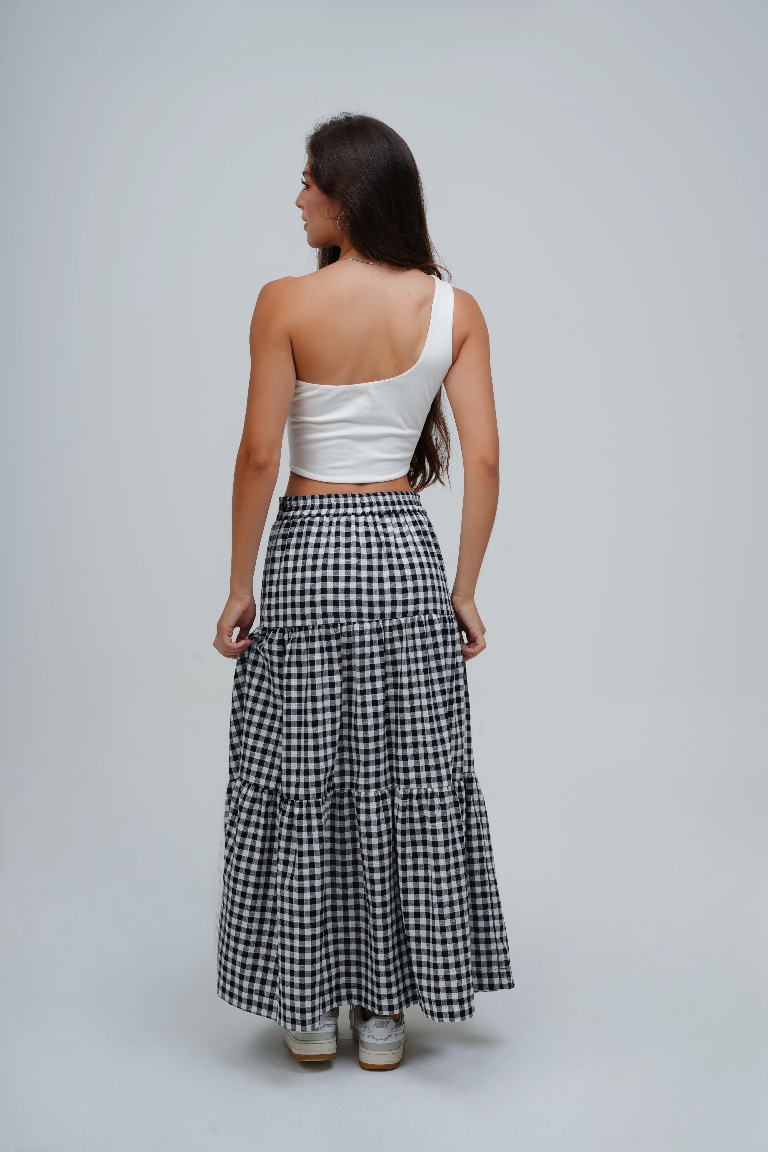 Saia Midi Camadas Xadrez