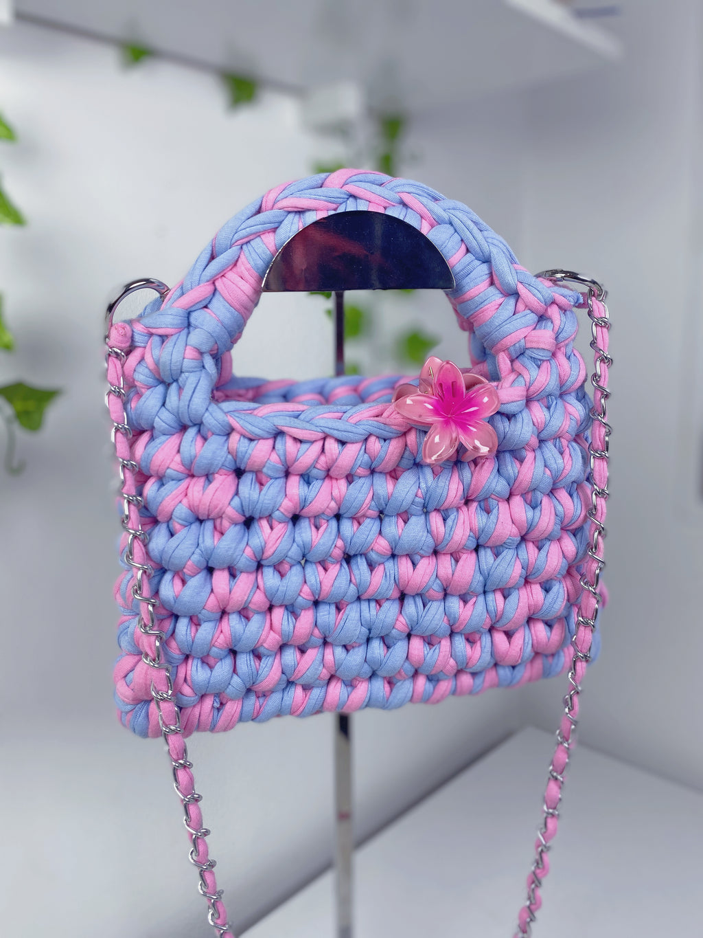 Bolsa Mini Tote Azul e Rosa