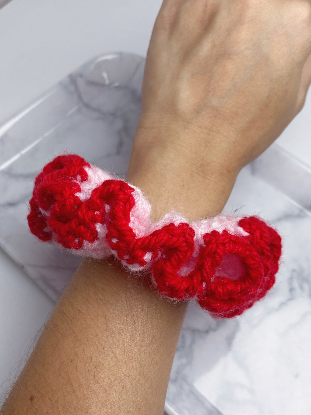 Scrunchie de Crochê Bicolor