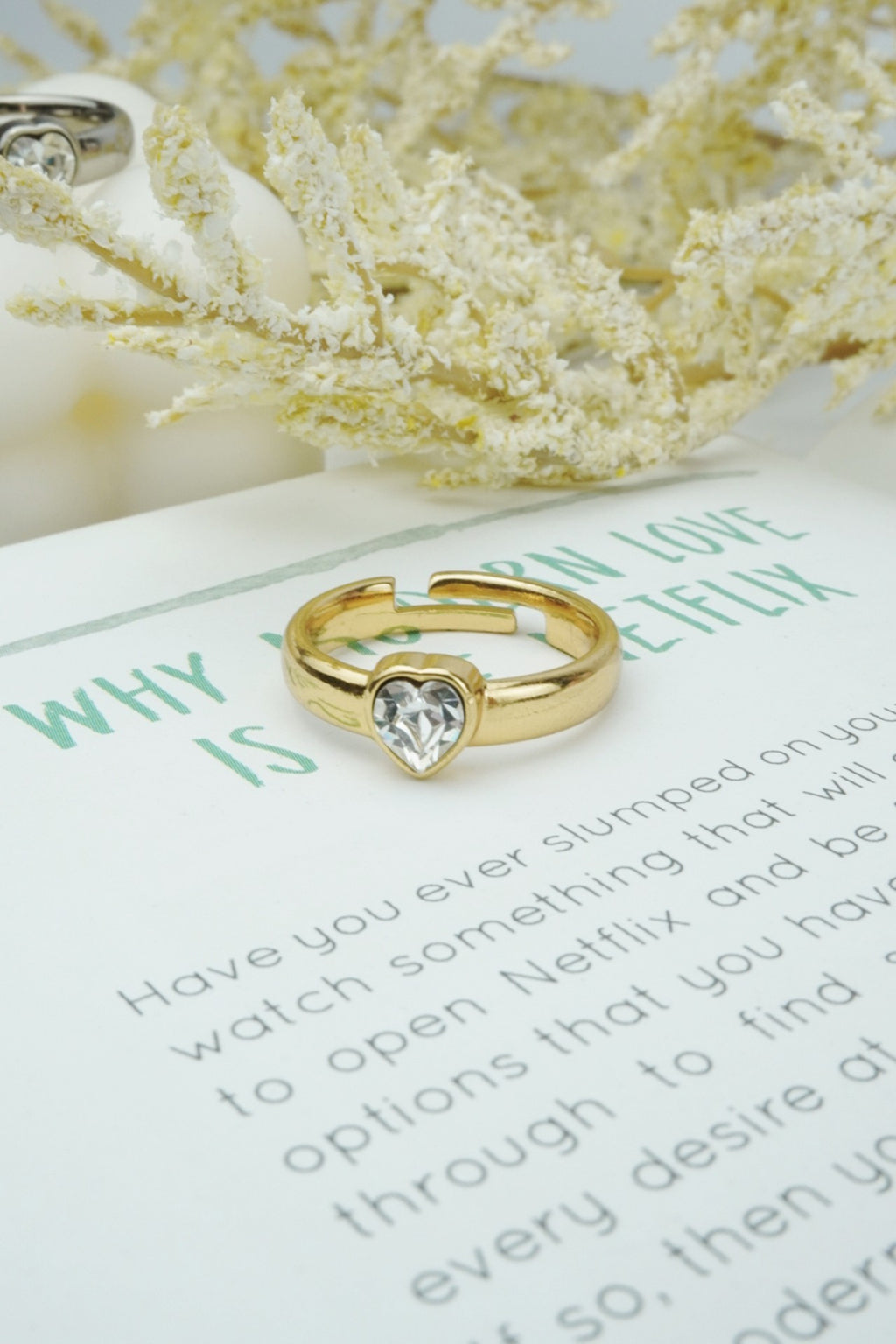 Anel Coração Strass