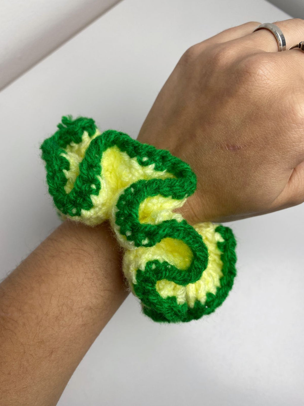 Scrunchie de Crochê Bicolor