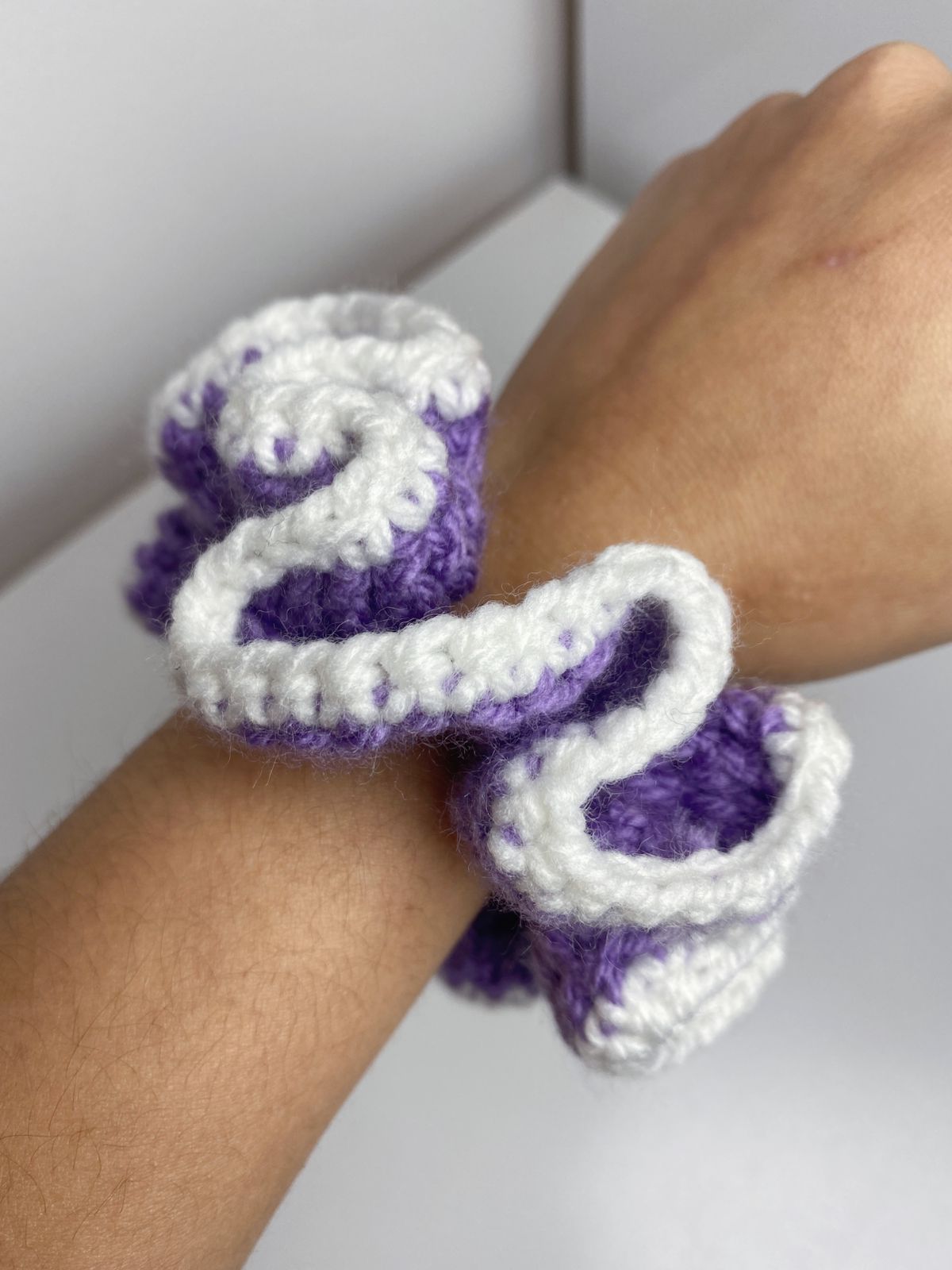 Scrunchie de Crochê Bicolor