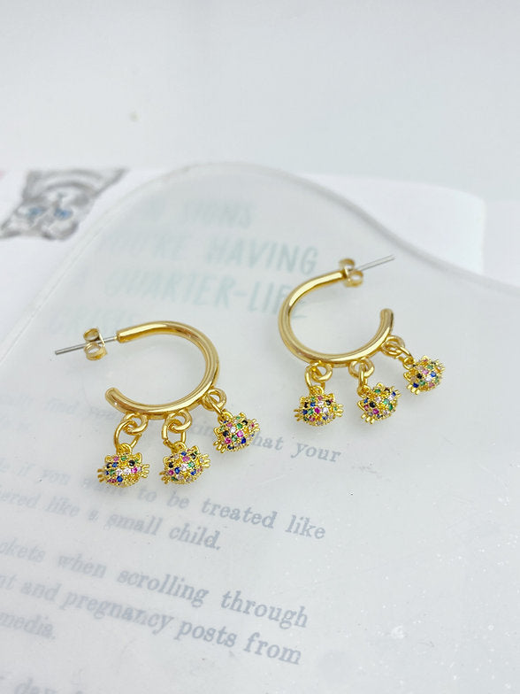 Brinco Argola Gatinhos