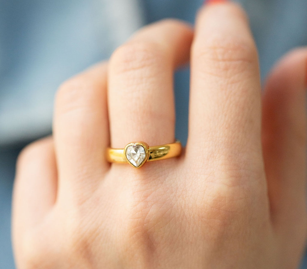 Anel Coração Strass